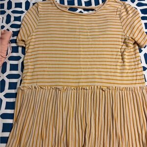 Karlie Yellow and White Striped Kids Dress